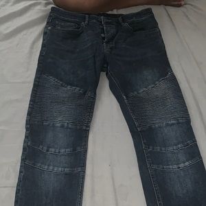 Men’s H&M Navy Blue Biker Jeans Denim